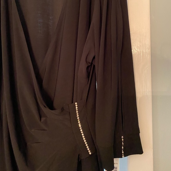 NWT Dressbarn Black Rhinestone top - Picture 2 of 13